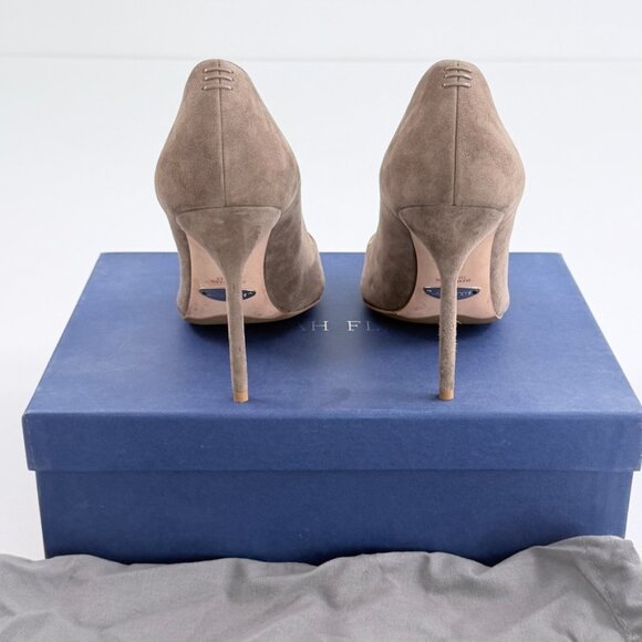 Perfect Pump 100mm Suede Pointed-Toe Heels in Taupe by Sarah Flint - Picture 6 of 16